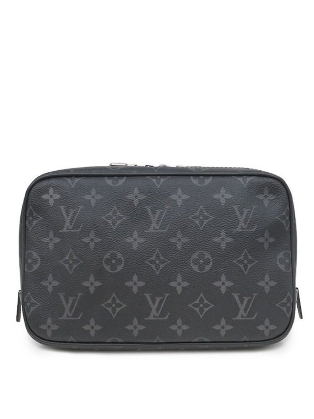 Louis Vuitton Pouch Trousse Toilette PM Monogram Eclipse Silver Clutch Second